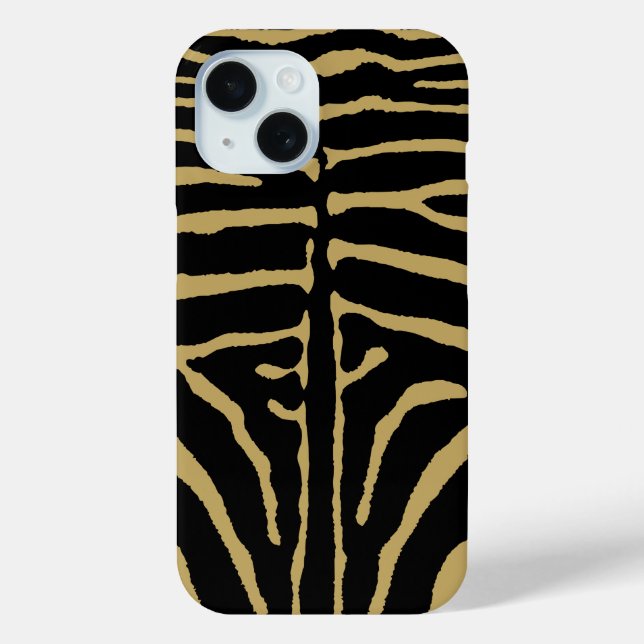 Zebra in Schwarz und Gold Case-Mate iPhone Hülle (Rückseite)
