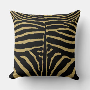 Zebra in Schwarz und Gold Kissen