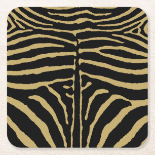 Zebra in Schwarz und Gold Rechteckiger Pappuntersetzer