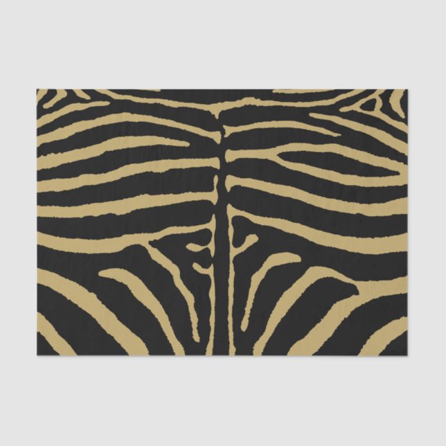 Zebra in Schwarz und Gold Seidenpapier (Vorderseite)