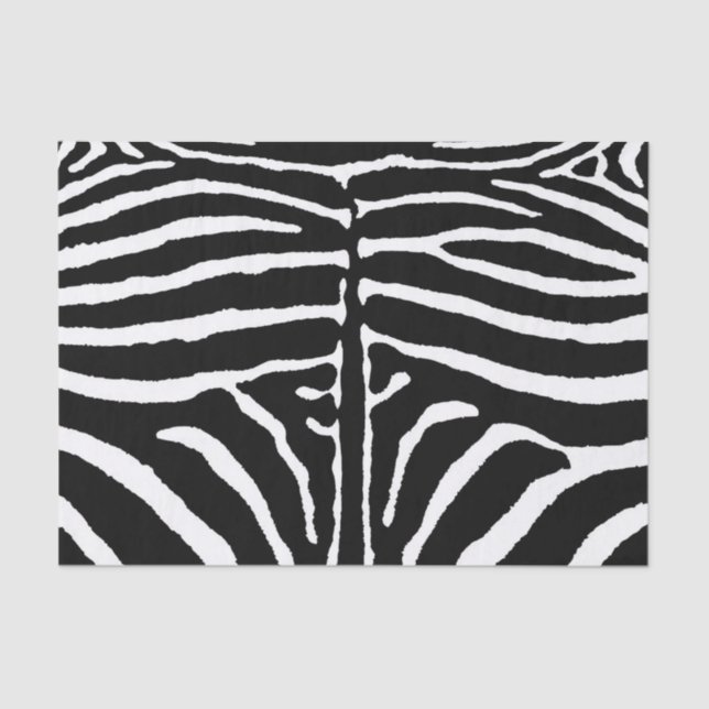 Zebra in Schwarz und Weiß Seidenpapier (Vorderseite)