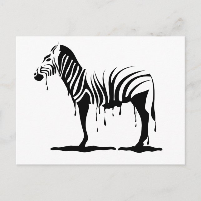Zebra in Splash in Vektor Postkarte (Vorderseite)