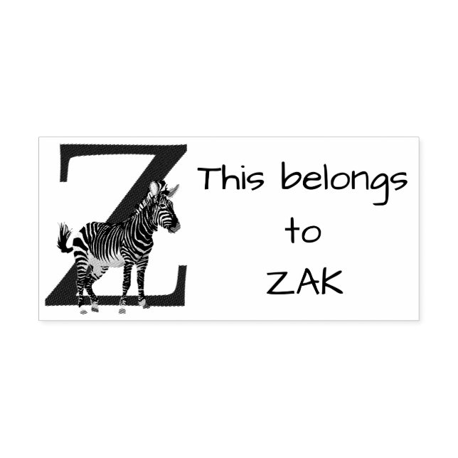 Zebra Initial Gummistempel (Prägung)
