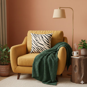 Zebra inspiriert Schwarz und Beige Kissen