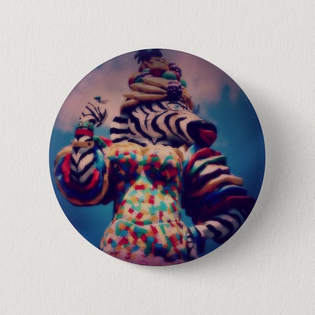 Zebra ist ein Partytier Button (Vorderseite)
