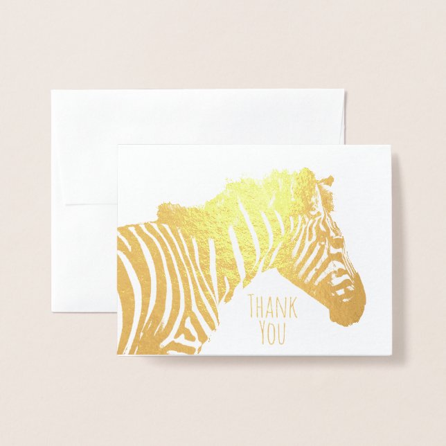 Zebra Jeder Anlass Blank Gold Folienkarte (Vorderseite mit Umschlag)