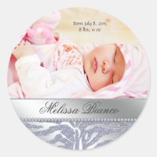 Zebra Jewellry Baby Girl Sticker Silber