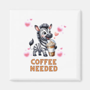Zebra-Kaffee benötigt T-Aufkleber Magnet