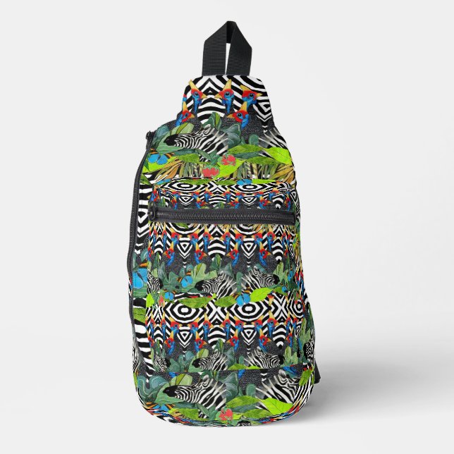 Zebra Kanga  Crossbody Bag (Vorderseite)