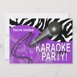 Zebra Karaoke Girls Night Out Party Einladung