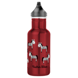 Zebra Kids Safari Wasserflasche mit dem Namen