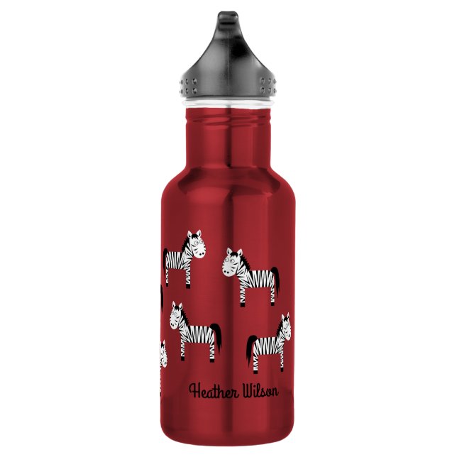 Zebra Kids Safari Wasserflasche mit dem Namen (Rechts)