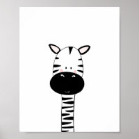 Zebra Kinderzimmer Print Schwarz-Weiß modernen Zoo