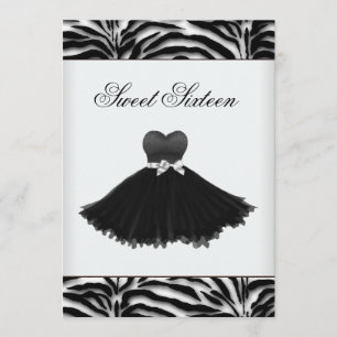 Zebra-Kronleuchter-Zebra-Sweet-Sixteen-Geburtstag Einladung