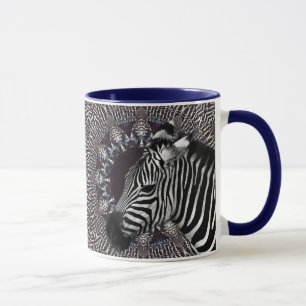 Zebra-Kunst-Marine-Blau-kombinierte Tasse