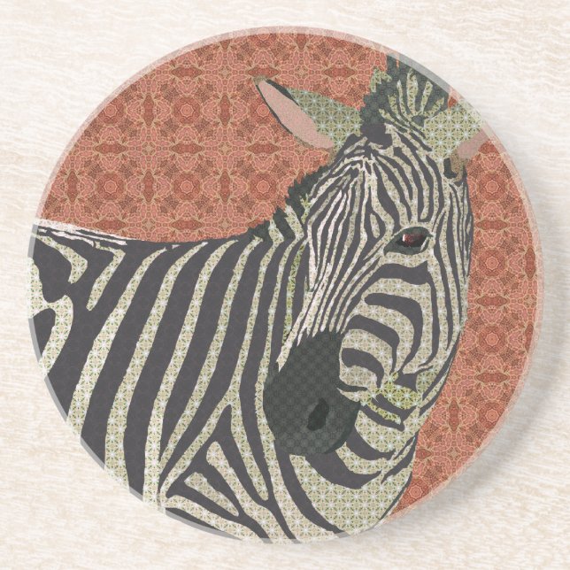 Zebra-Kunst-Rosa-Untersetzer Untersetzer (Vorne)