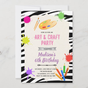 Zebra-Kunstparty-Einladung Einladung