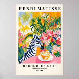 Zebra-Kunstposter, Kaffeeplakat, Matisse-Druck, St Poster