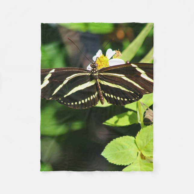 Zebra-Langflügel-Schmetterling Fleecedecke (Vorderseite)