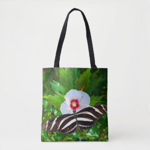 Zebra-Langschwanz-Schmetterling auf einem Hibiskus