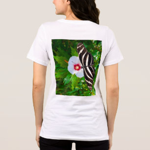 Zebra-Langschwanz-Schmetterling auf einem Hibiskus Tri-Blend Shirt