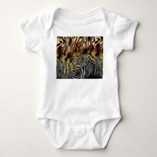 Zebra Leopard-Muster Baby Strampler