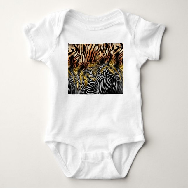 Zebra Leopard-Muster Baby Strampler (Vorderseite)