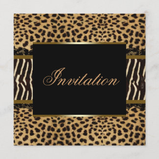 Zebra Leopard Party Einladung