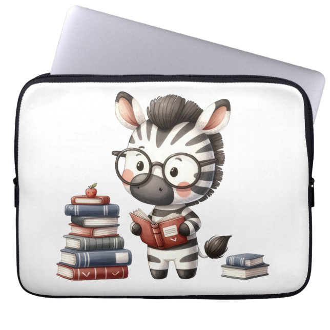 Zebra-Lesebücher. Laptopschutzhülle (Vorderseite)