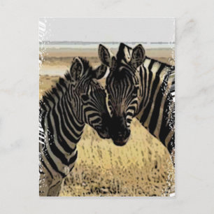 ZEBRA-LIEBE POSTKARTE