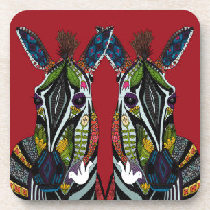 Zebra-Liebe rot Untersetzer