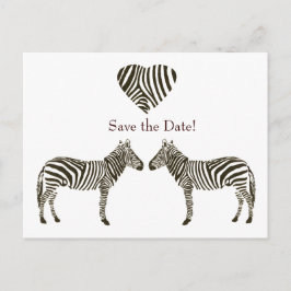 Zebra-Liebe Save the Date Ankündigungspostkarte