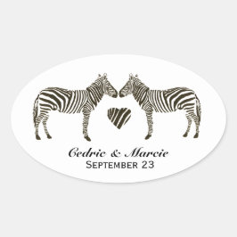 Zebra-Liebe Save the Date Stickers