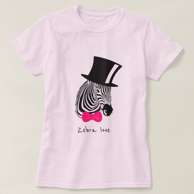 Zebra Liebe Slogan Hipster Zebra T-Shirt (Design vorne)