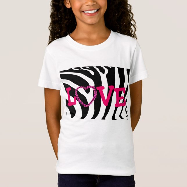 Zebra LIEBE Tspitze T-Shirt (Vorderseite)
