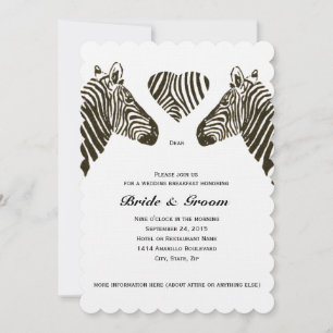 Zebra Liebe Wedding Breakfast Einladung
