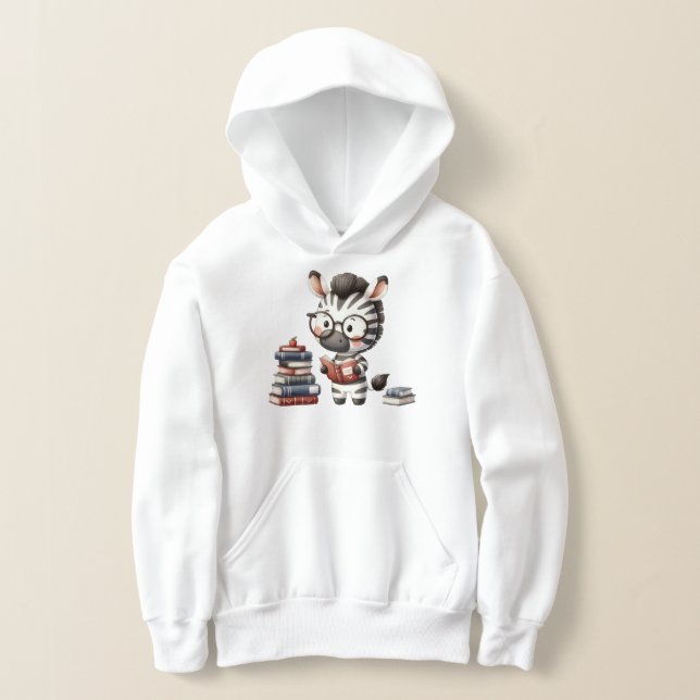 Zebra liest Bücher - Zurück zur Schule Hoodie (Ablage )