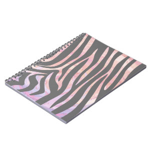 Zebra Light Gray and Pink Print Notizblock