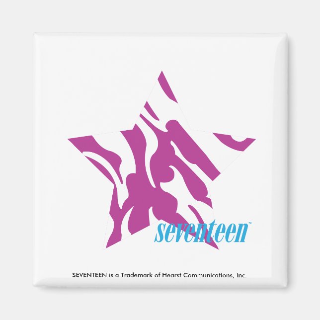 Zebra Lila 4 Magnet (Vorne)