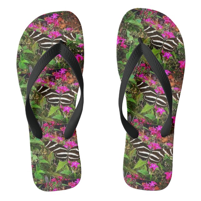 Zebra Longwing Butterfly Flip Flops (Fußbett)