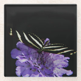 Zebra Longwing Butterfly Glasuntersetzer