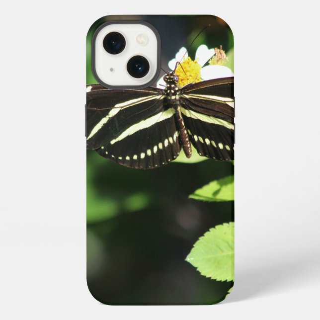 Zebra Longwing Butterfly iPhone Fälle Hülle (Rückseite)