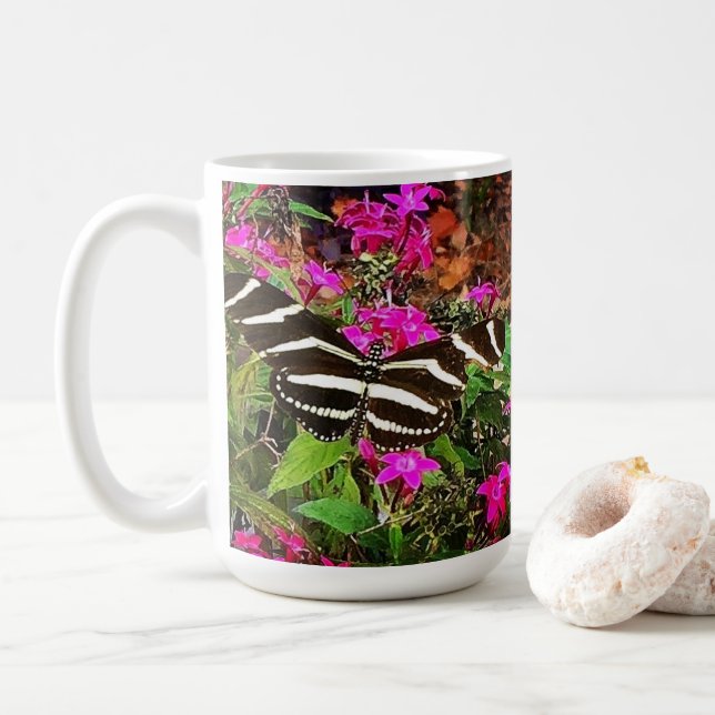 Zebra Longwing Butterfly Kaffeetasse (Mit Donut)