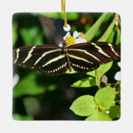 Zebra Longwing Butterfly Keramikornament