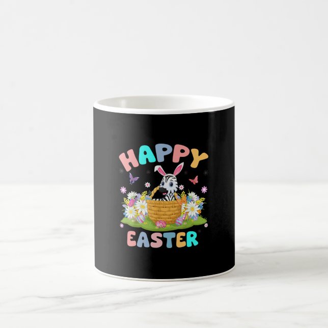 Zebra Lover Happy Oaster Bunny Zebra Ostersonntag Kaffeetasse (Mittel)