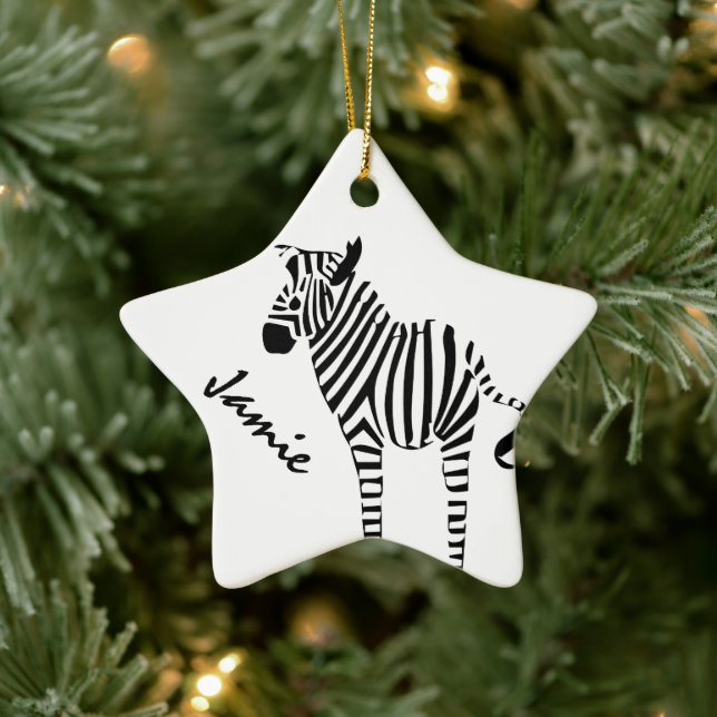 Zebra Lovers Geschenke Keramik Ornament (Baum)