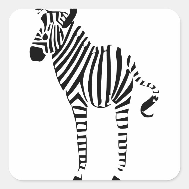 Zebra Lovers Geschenke Quadratischer Aufkleber (Vorderseite)