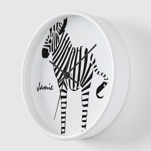 Zebra Lovers Geschenke Uhr (Winkel)