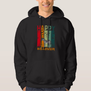 Zebra Mädchen Jungen Retro-Stil Halloween-Abendess Hoodie