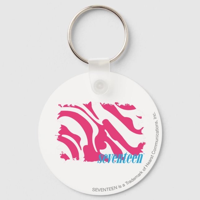 Zebra Magenta 3 Schlüsselanhänger (Vorderseite)